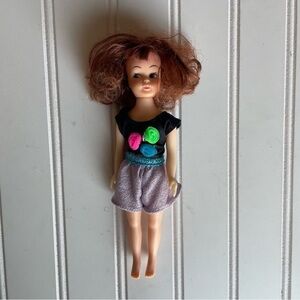 Vintage Pedigree Sindy Clone Doll Hong Kong 7.5” Brown curly hair 1960s